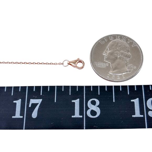 Rose Gold Plated Cubic Zirconia Layered Necklace | Sterling Silver 925 16”-18” - Picture 4 of 8